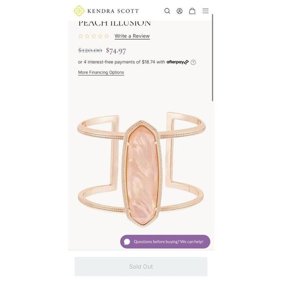 Kendra Scott Lawson Peach Illusion Cuff - Picture 10 of 10